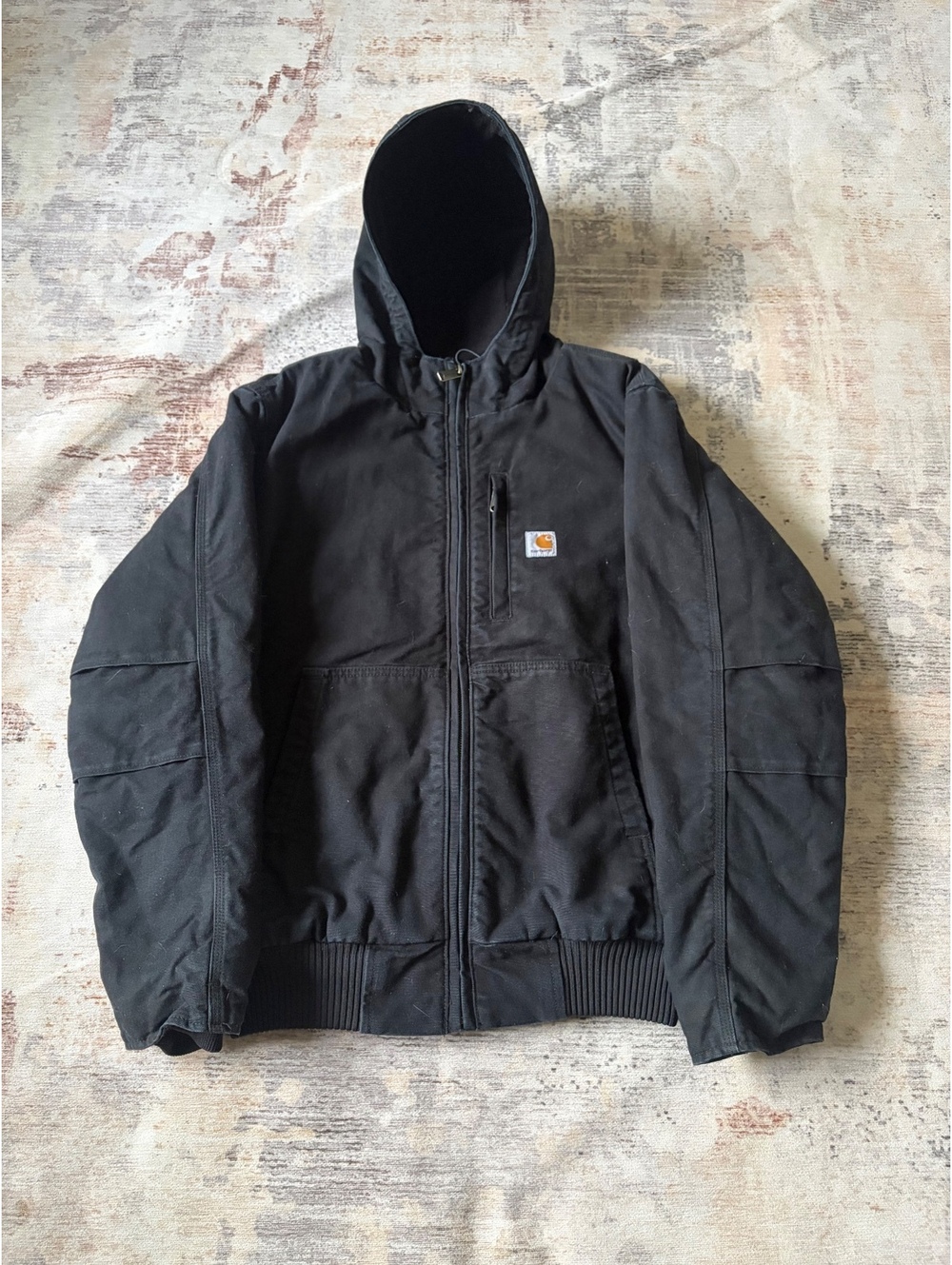 Carhartt 0J3371-M black hooded full swing jacket insulated